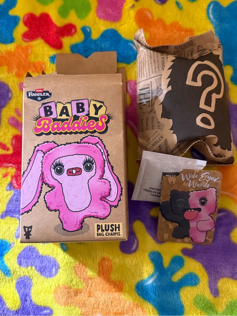 BNIB Fuggler Baby Baddie Plush Keychain: Wide Eyed Wierdo QUICK SHIP